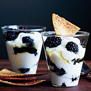 Kid Friendly – Cinnamon Crisps with Blackberries and Yogurt