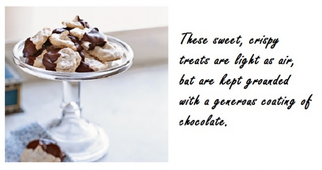 Chocolate-Dipped Almond Meringues